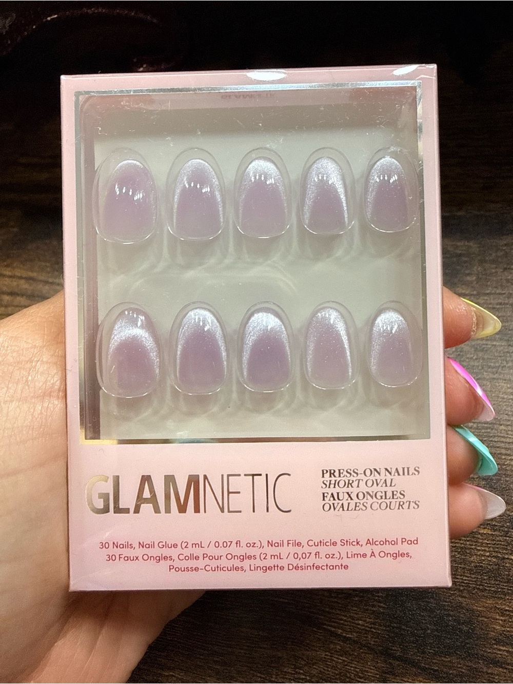 Glamnetic Short Oval press-on nails in Fairy Dust